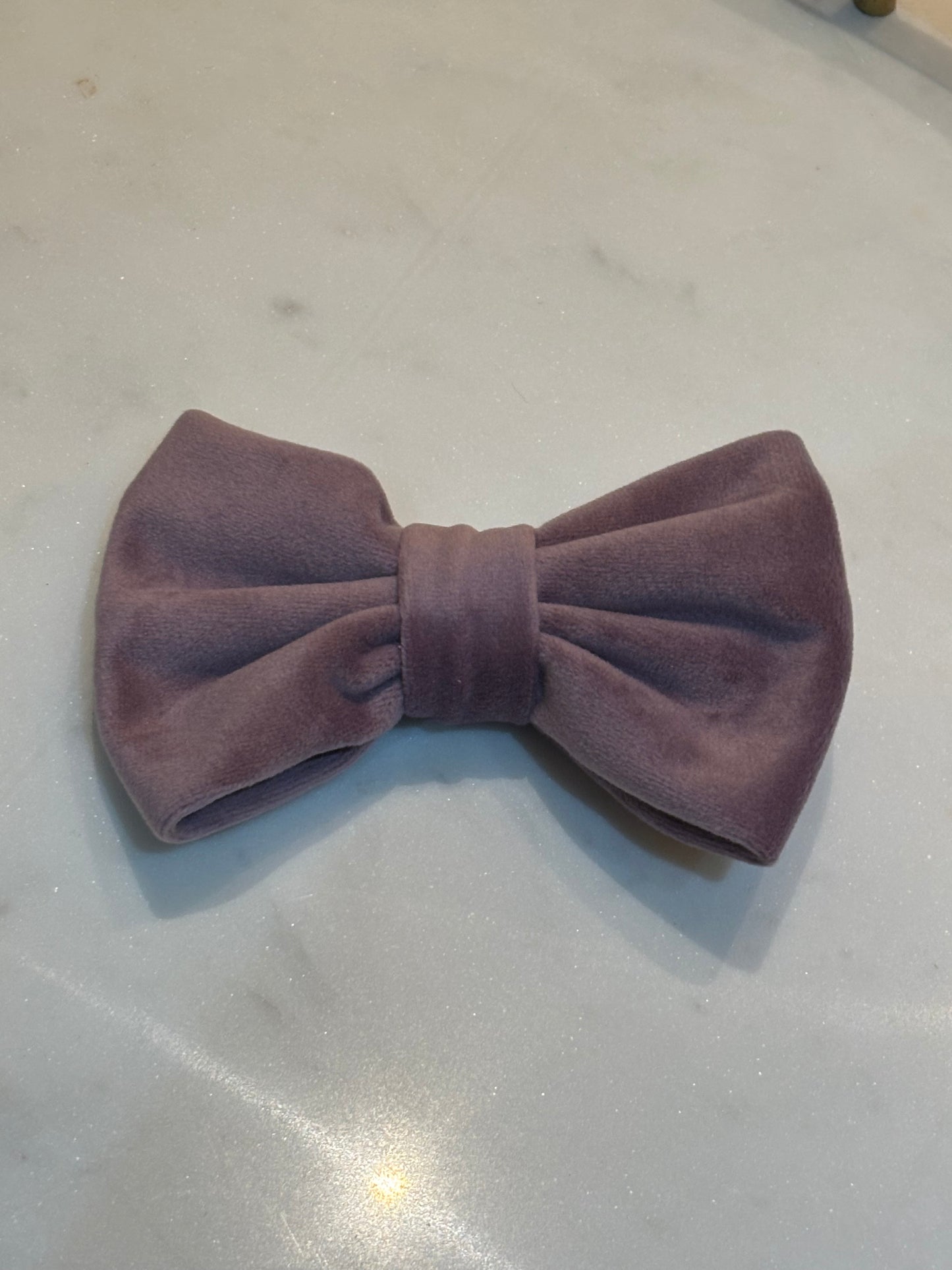 Lilac Velvet Bowtie