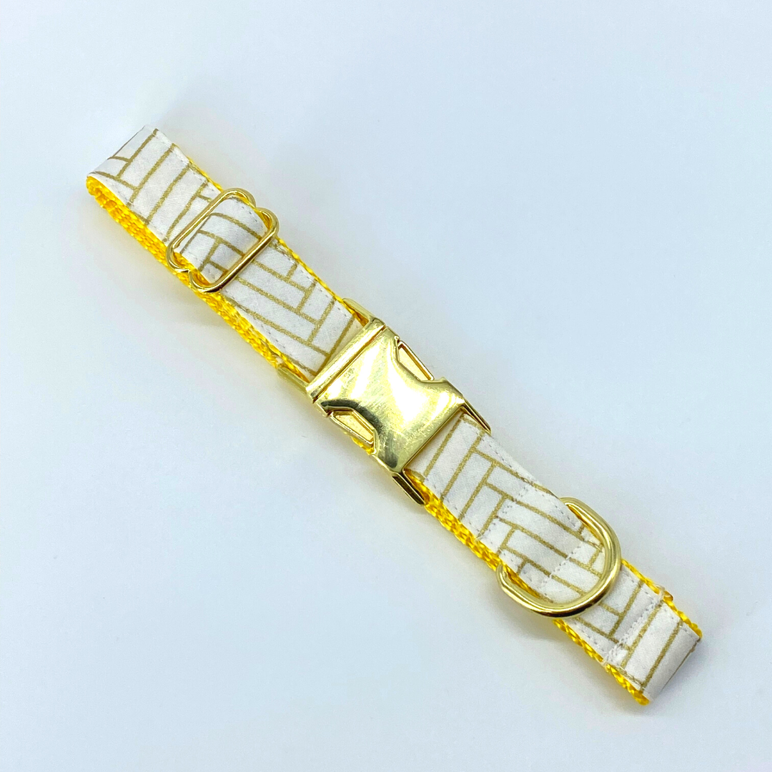 Golden Herringbone - Dog Collar