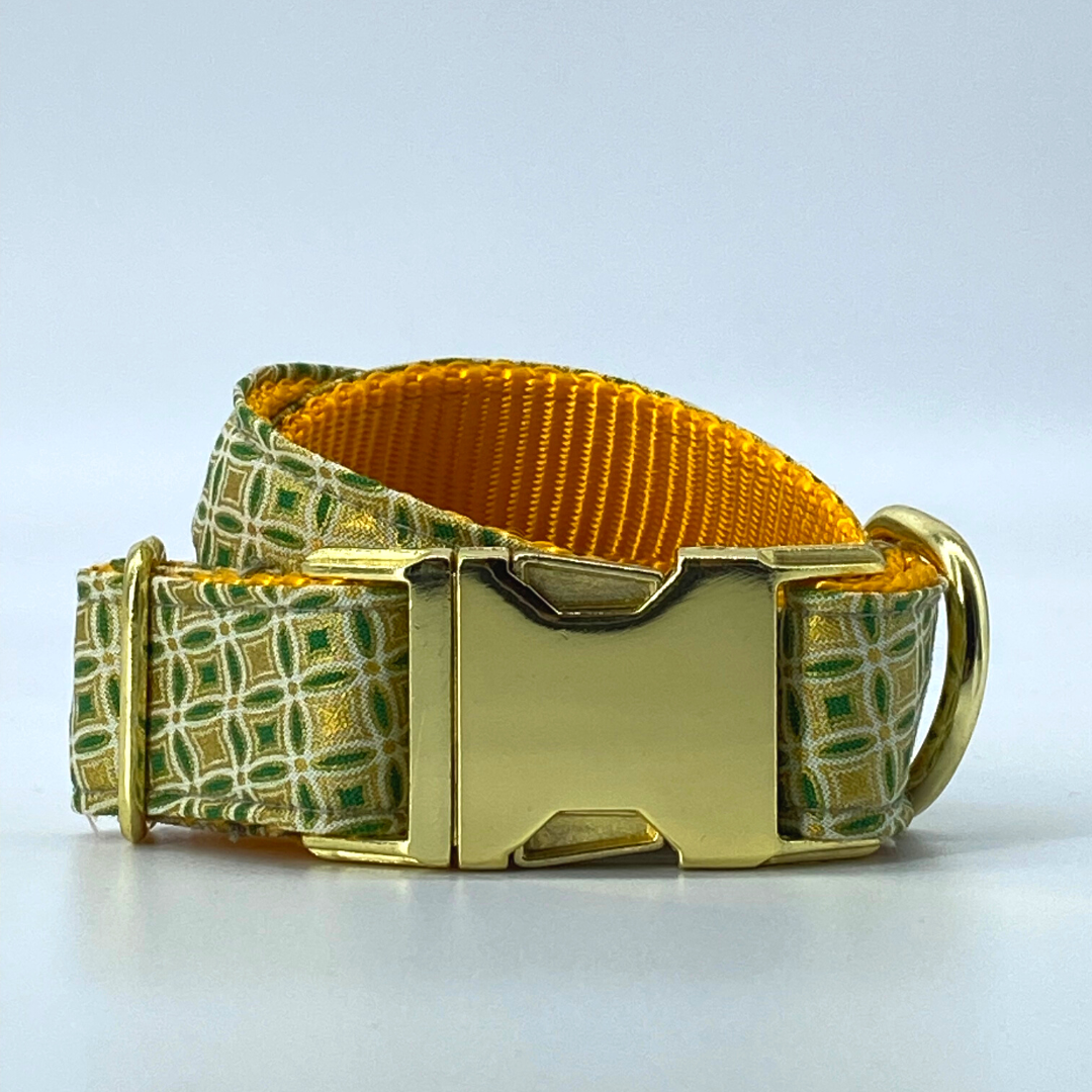 Emerald & Gold - Holiday Inspired Dog Collar