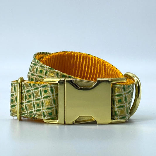 Emerald & Gold - Holiday Inspired Dog Collar