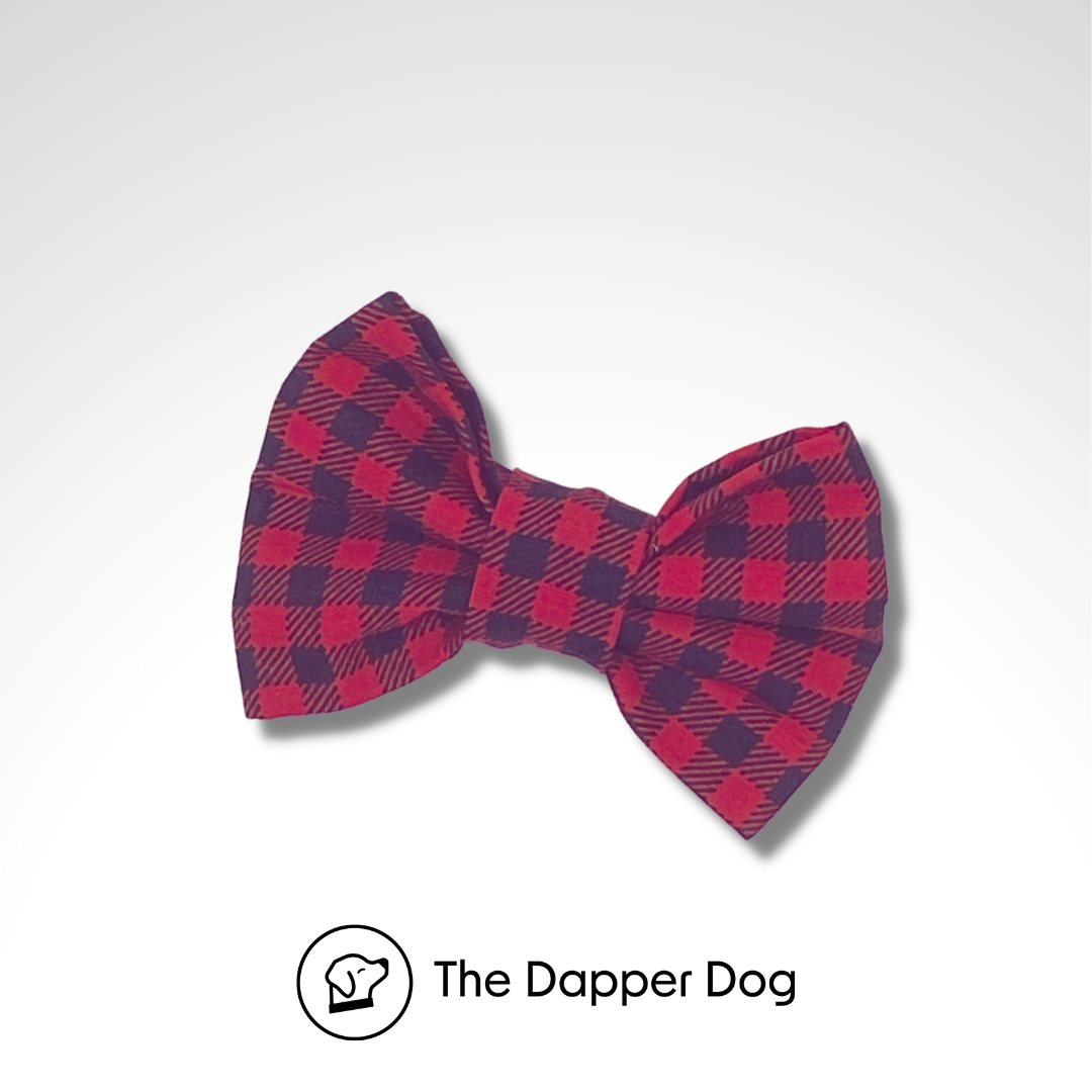 Buffalo plaid online dog bow tie