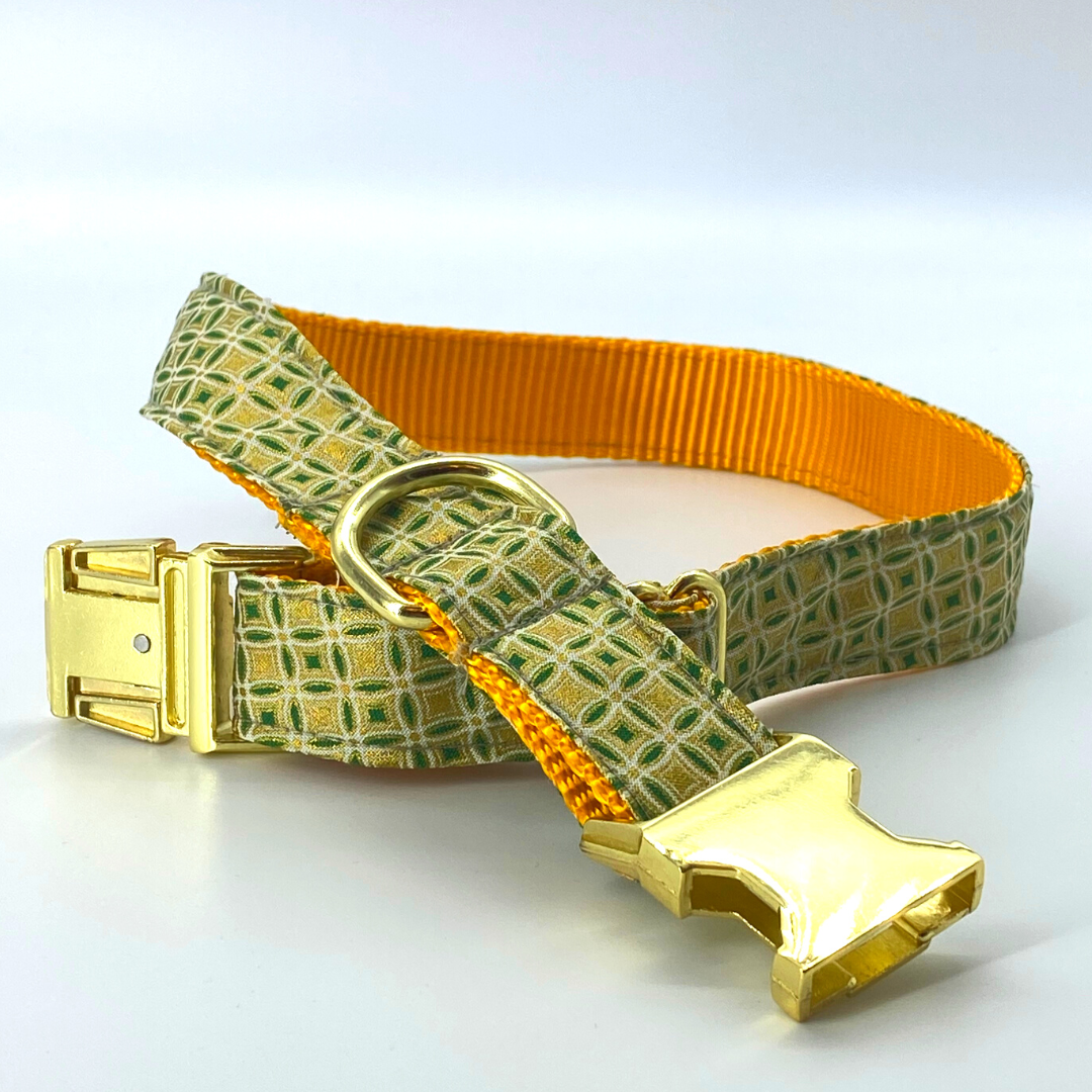 Emerald & Gold - Holiday Inspired Dog Collar