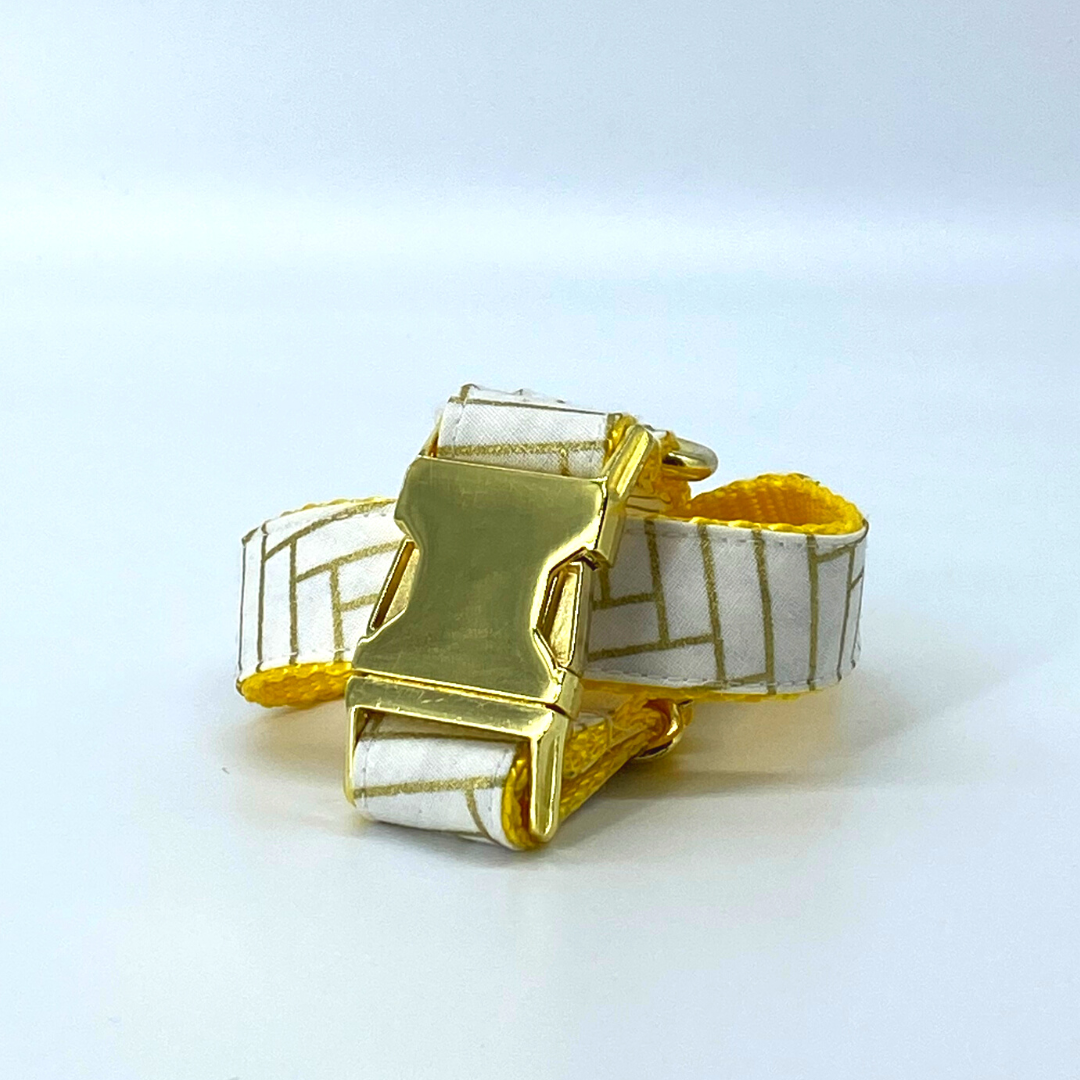 Golden Herringbone - Dog Collar
